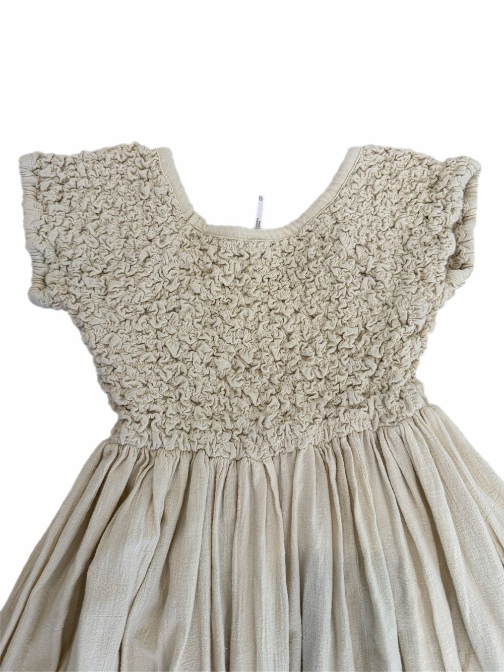 Free People Cream Smocked-Top Midi Dress - Size XS - Picture 5 of 8